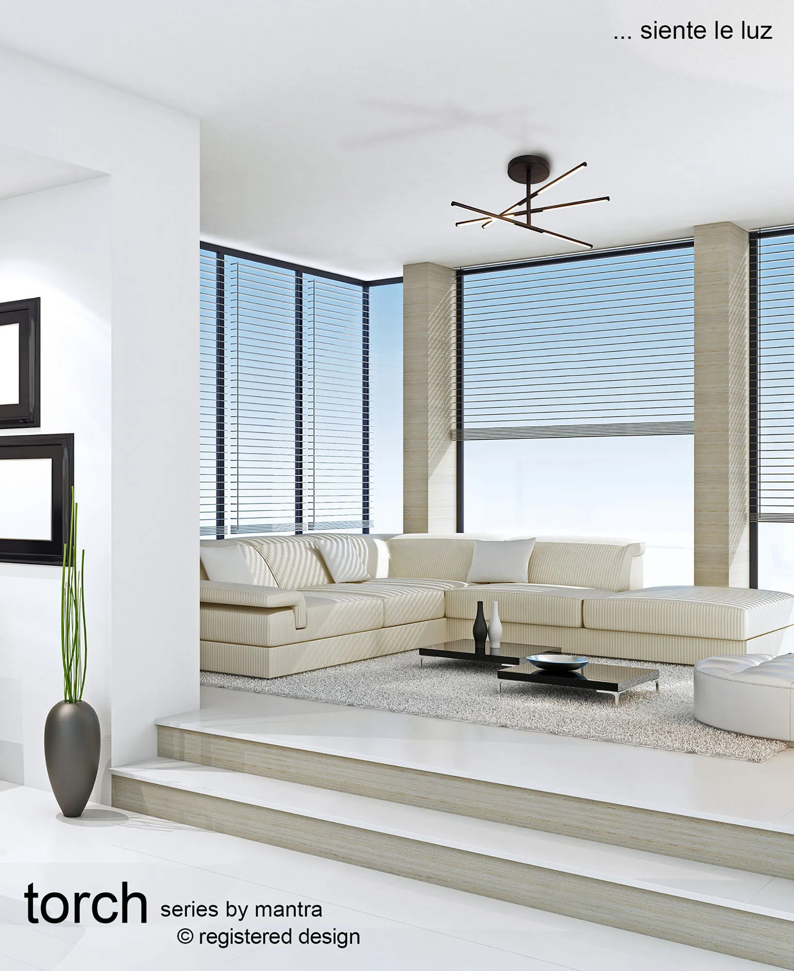 Torch Sand Black Ceiling Lights Mantra Fusion Semi Flush Fittings